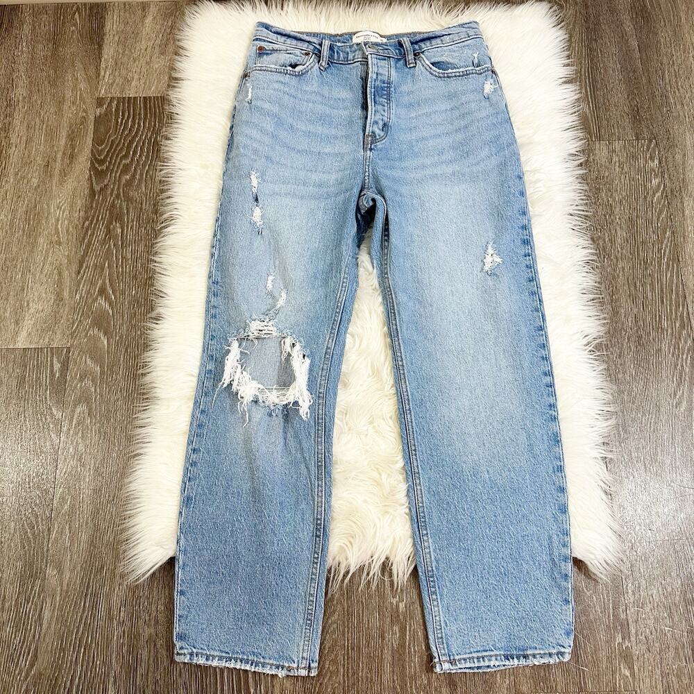 Abercrombie & Fitch Womens Jeans The Dad High Rise Size 28/6R Button Fly